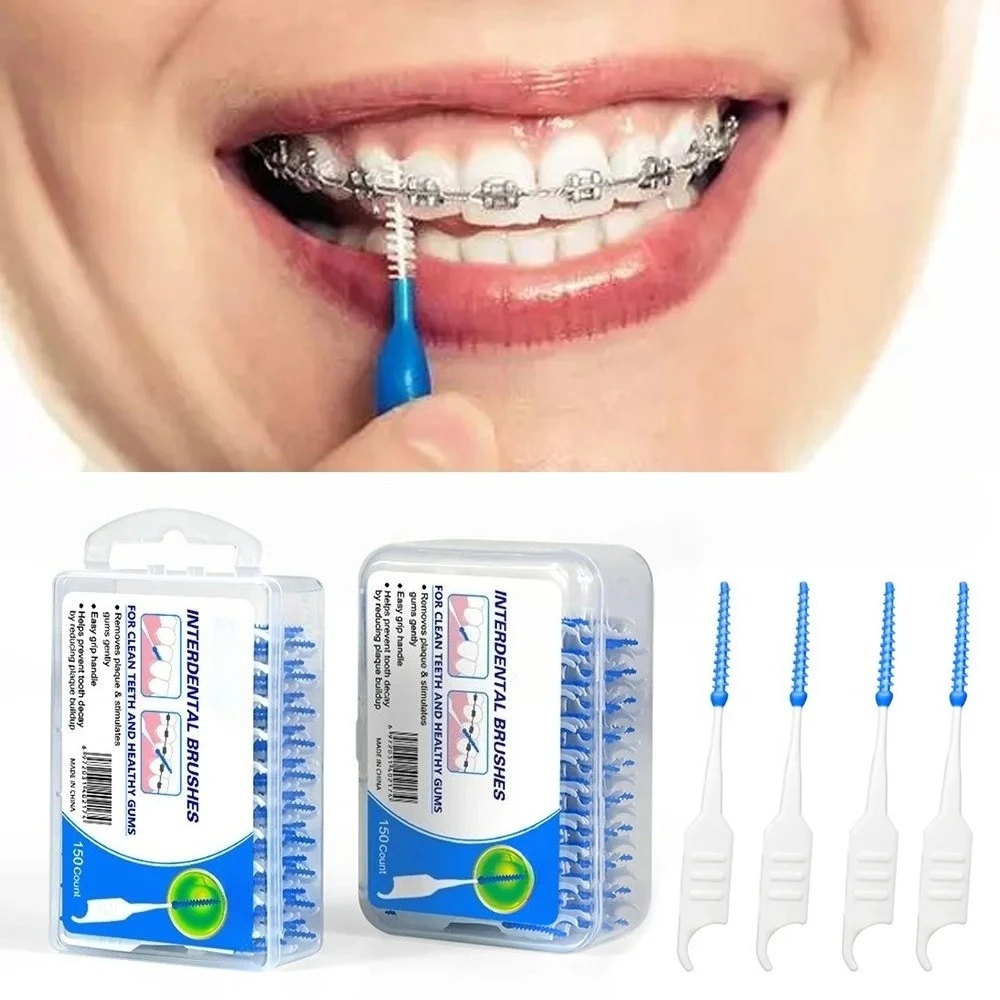 1500pcs Silicone Interdental Brushes Tooth Cleaning Dental Floss Toothpicks Dental Dentistry Brush Between Teeth Water Flosser