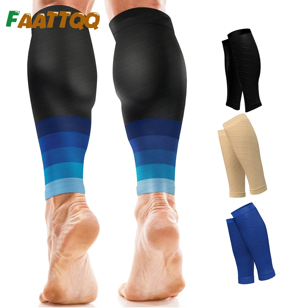 1Pair Calf Compression Sleeves for Men Women, Leg Support for Shin Splints, Running 20-30mmHg Footless Leg Socks Outdoor Sports