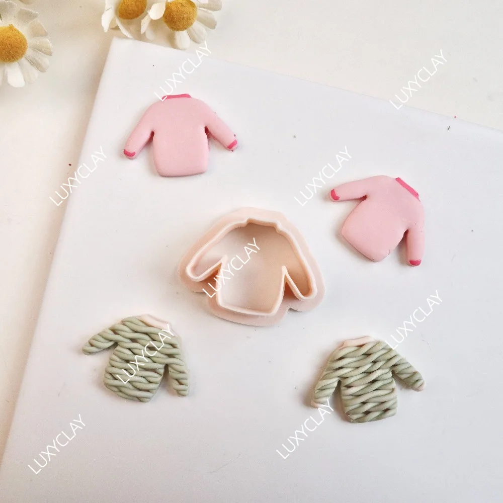 Christmas Sweater Polymer Clay Earring Cutter, Winter Clothing Design Clay Cutters Molds for Pendant Necklace Jewelry Making