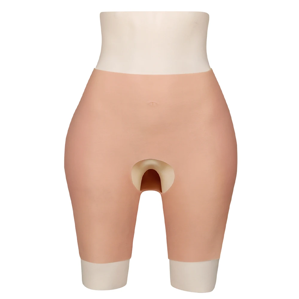 Silicone Pants Open-Crotch Buttock Padded Shaper Shorts Hips Control Enhancement fo Men/ Women Butt Lifter Crossdresser