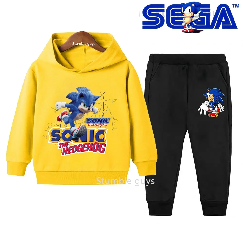 Conjunto de Sudadera con capucha de Sonic para niños, ropa de otoño e invierno para niños y niñas, sudadera informal cálida, traje de camión, camiseta de moda urbana ​