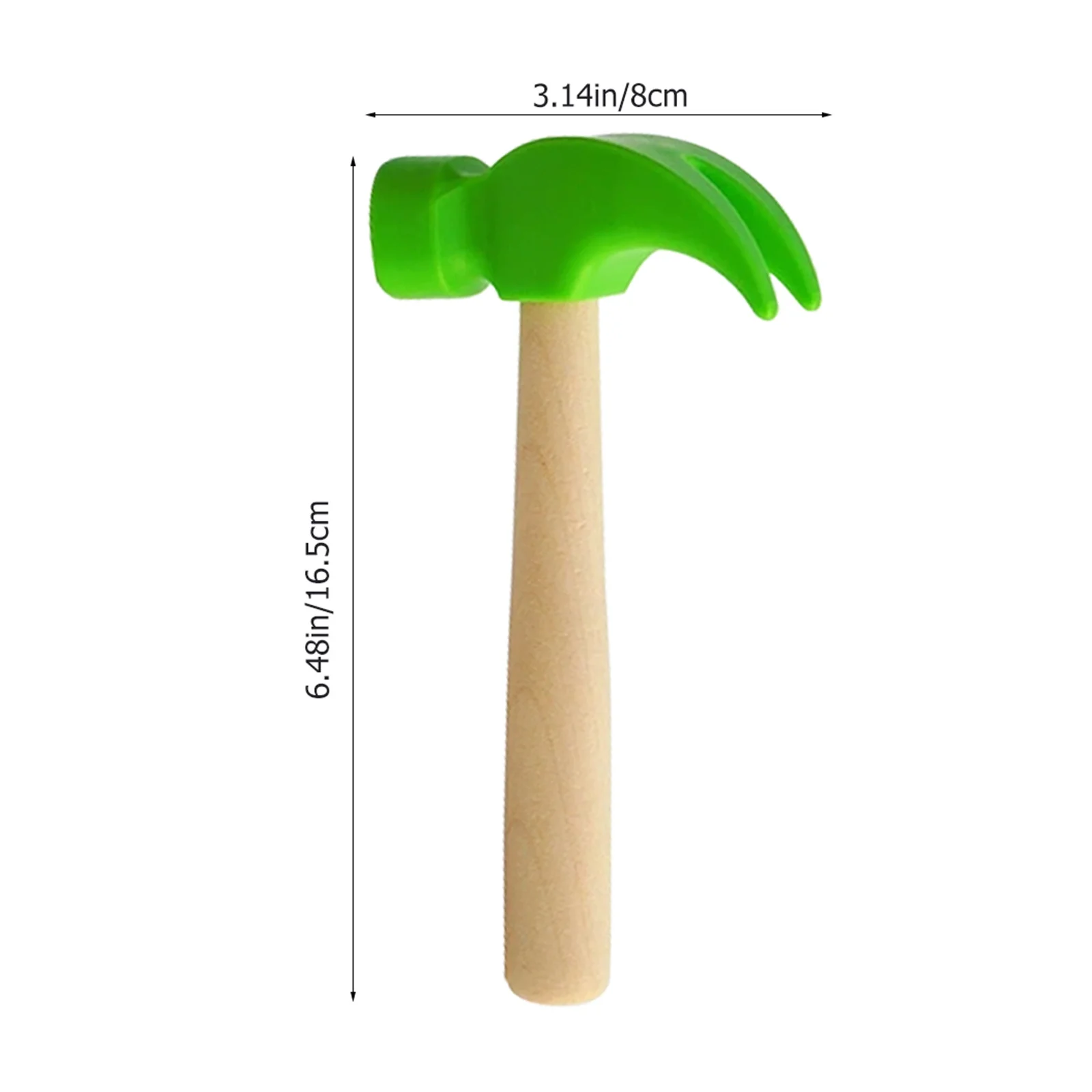 Conjunto de martelo de madeira para crianças, 4 unidades, simulação brilhante, ferramentas de manutenção, batendo educacional, festa de aniversário, 16.5x8x2.5cm