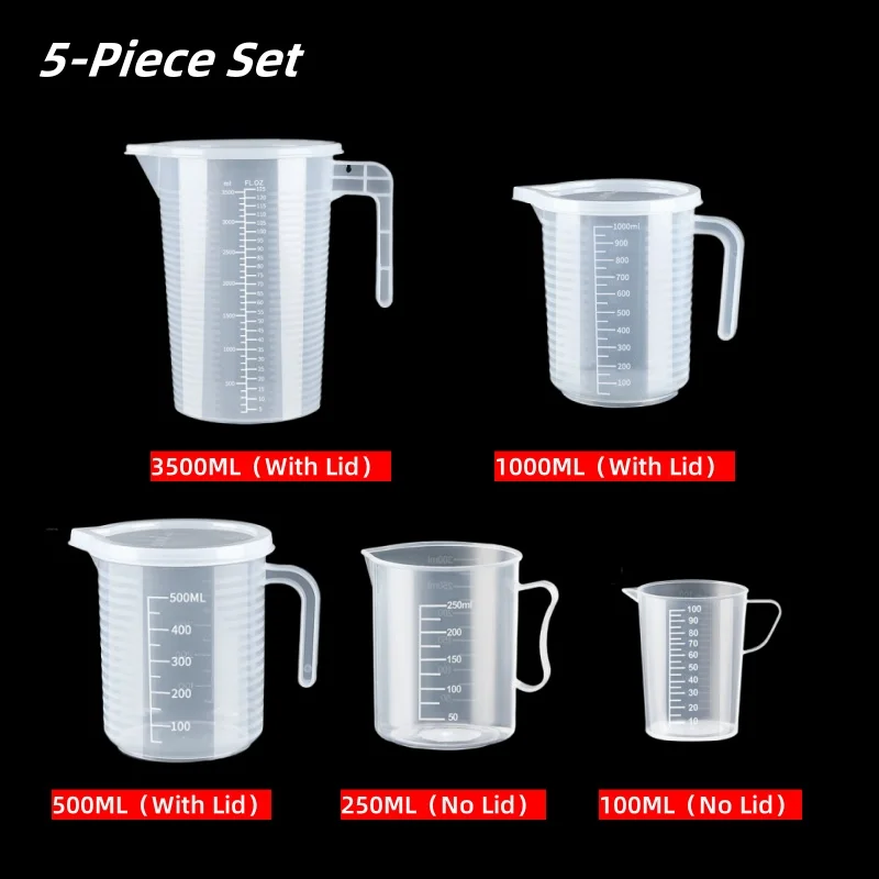 100–5000 ml verdickter Kunststoff-Messbecher mit Skala, Lebensmittelqualität, Messbecher, experimenteller Messbecher, Becher, Kunststoffbecher – Detail 13