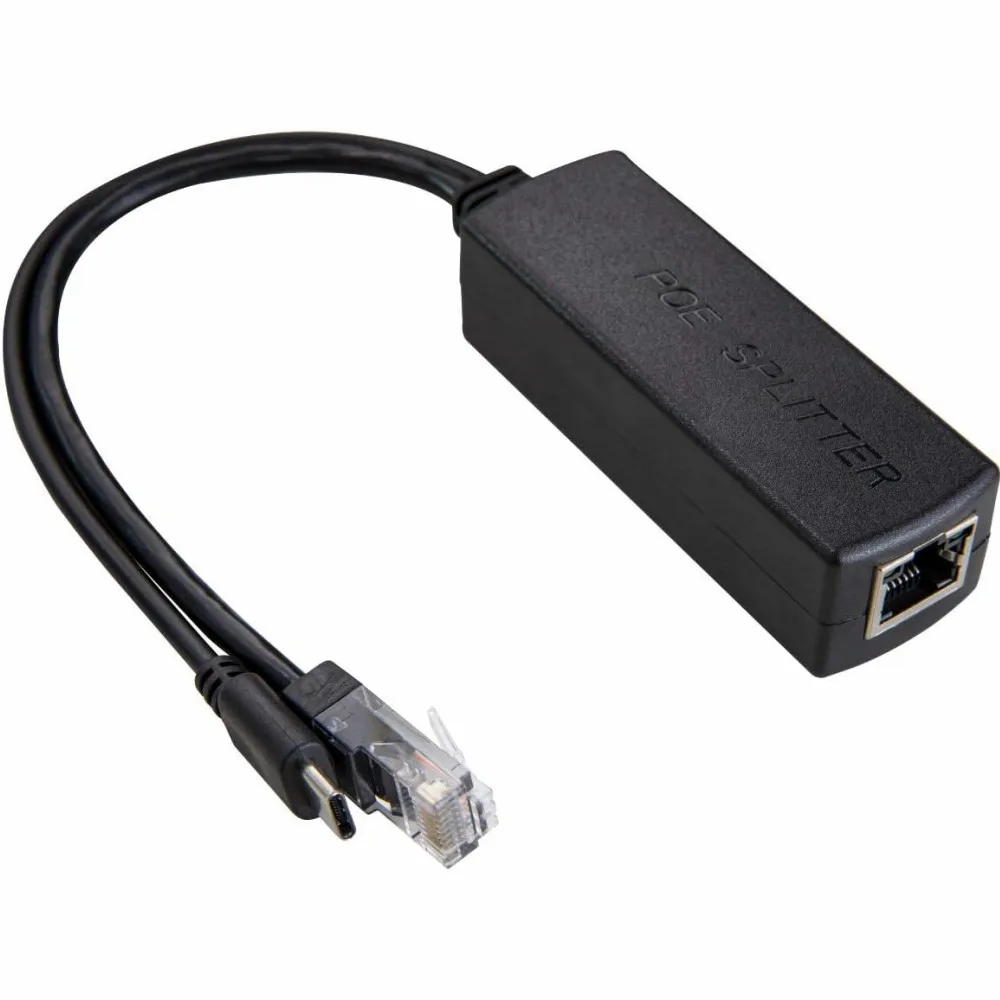 

Гигабитный PoE-сплиттер Type-C 5В 3А 10/100/1000 Мбит/с с портом RJ45 и портом Type-C