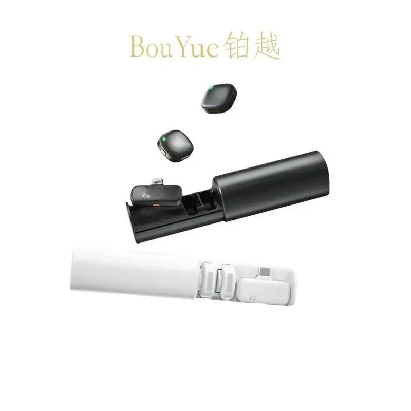 Wireless Lavalier Microphone System 2.4G Noise Reduction Type C Clip On Mic for iPhone Android Smartphone Vlog Interview