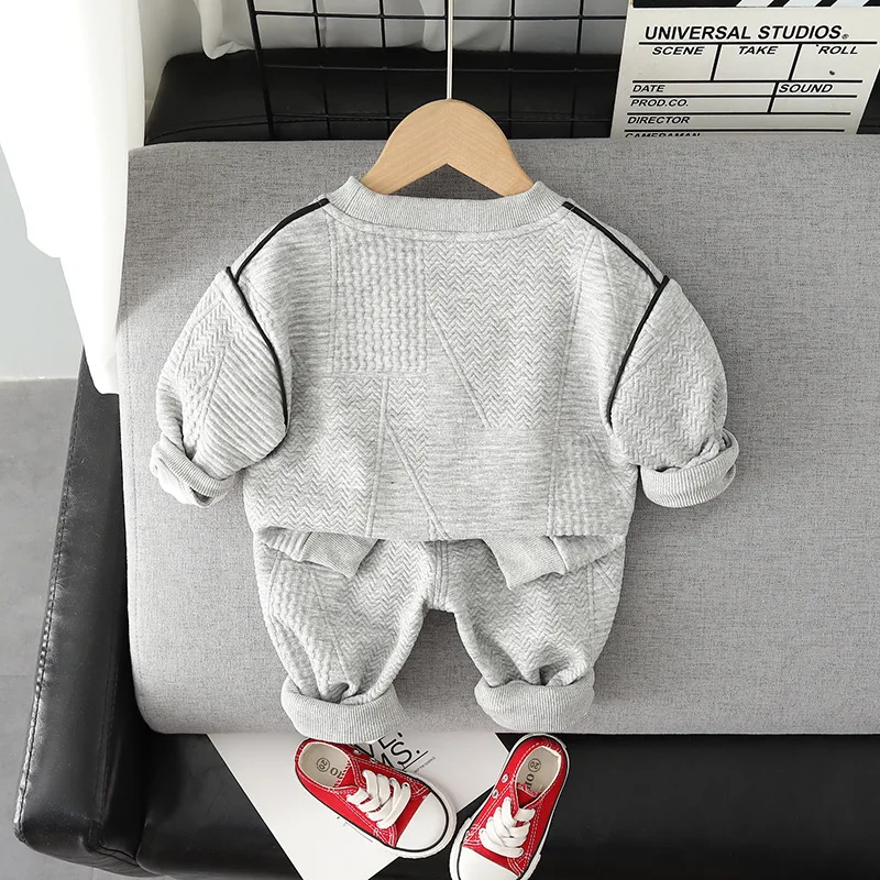 Spring Autumn Baby Boy Clothes 18 Months Cartoon O-neck Pullover Long Sleeve Hoodies Pants Toddler Outfits Girls Clothing Sets