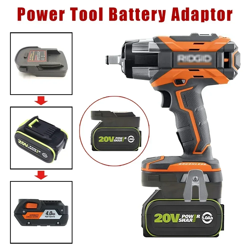 

Battery Converter Adapter for Worx Bigfoot Green 20V Lithium Ion Batteries Converts To 18V Lithium Batteries for RIDGID/AEG Tool