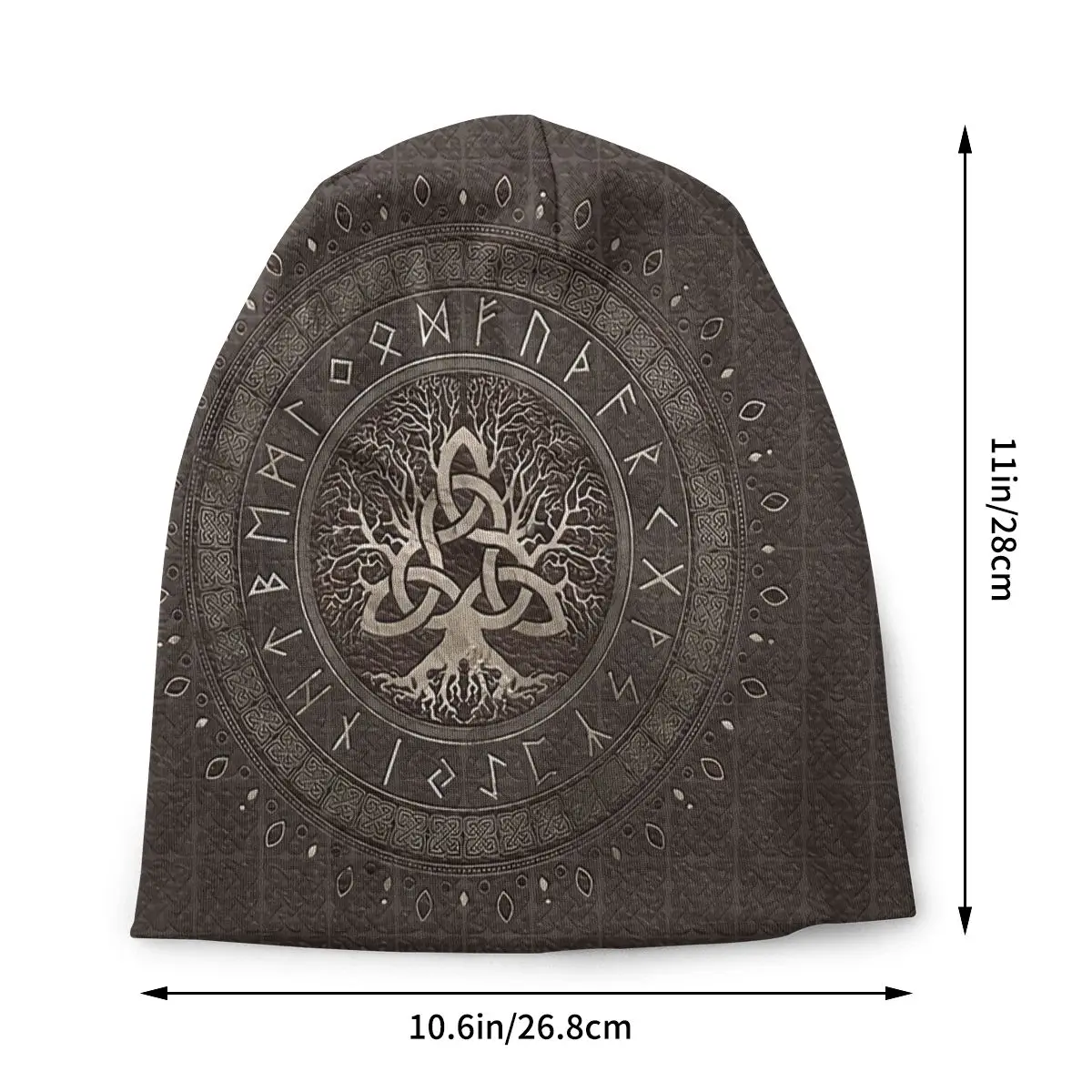 Viking Tree Of Life With Triquetra Brown Men Women Thin Beanies Outdoor Ski Cap Skullies Bonnet Hat