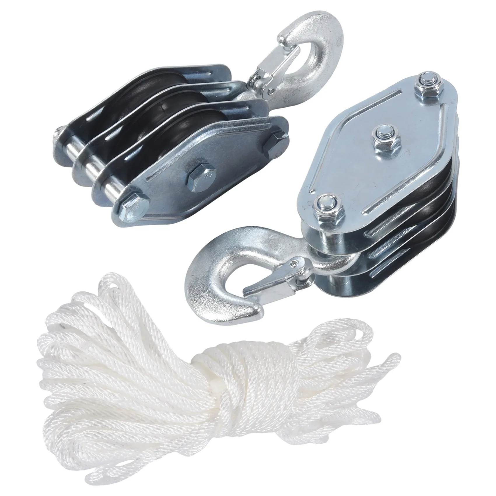 [NEWA76K!】 Block And Tackle Pulley System Rope Pulley Hoist With Lifting Power Breaking Strength Heavy Duty Pulley System 15M