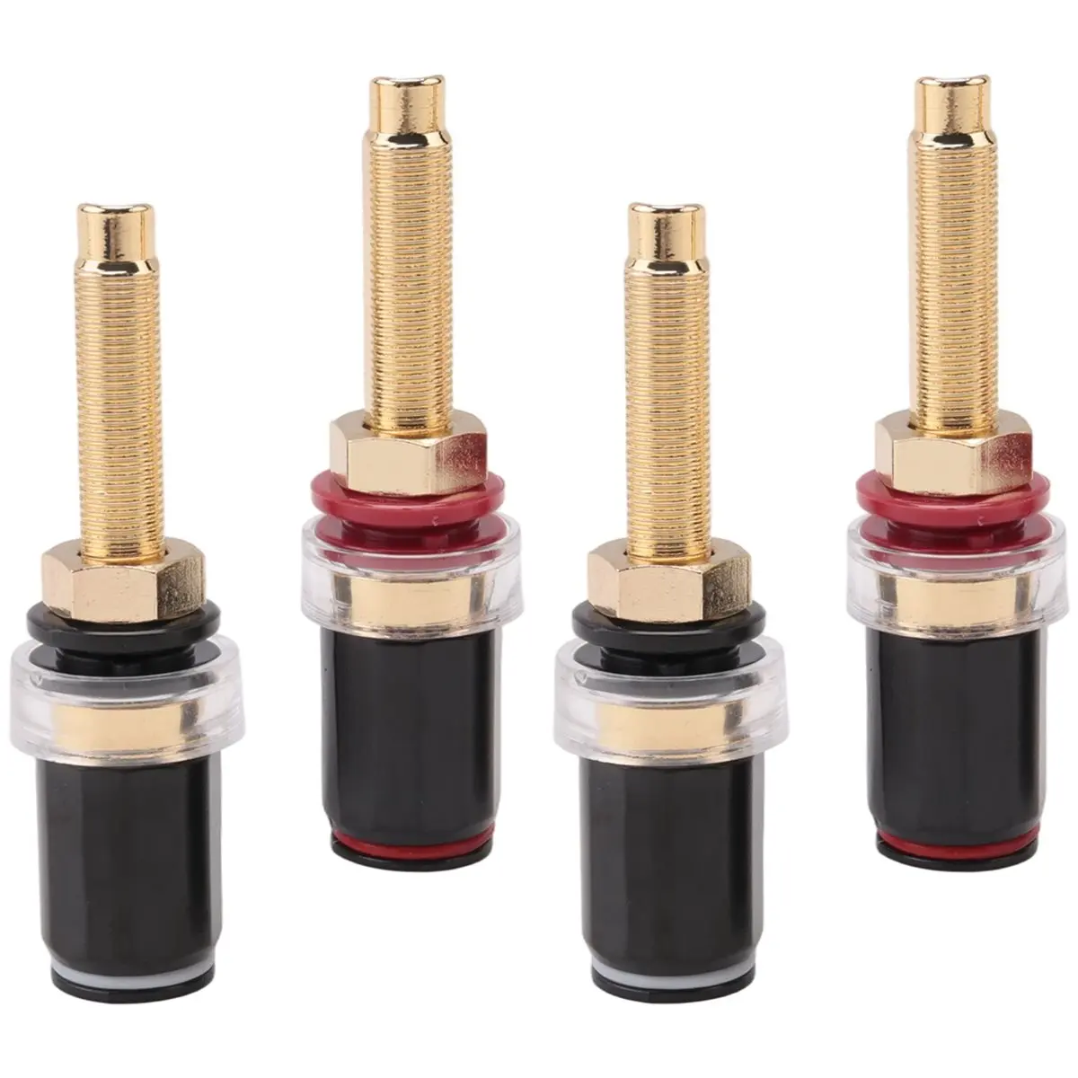 DT60 4Pcs Hifi Speaker Terminal Binding Post Pure Copper Gold Plated Amplifier Connector for Female Banana Jack Plug
