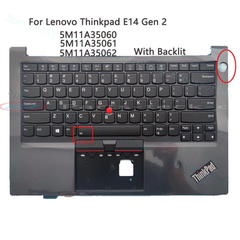 

Новая клавиатура с подсветкой и датчиком отпечатков пальцев для Lenovo Thinkpad E14 Gen 2 (A+)