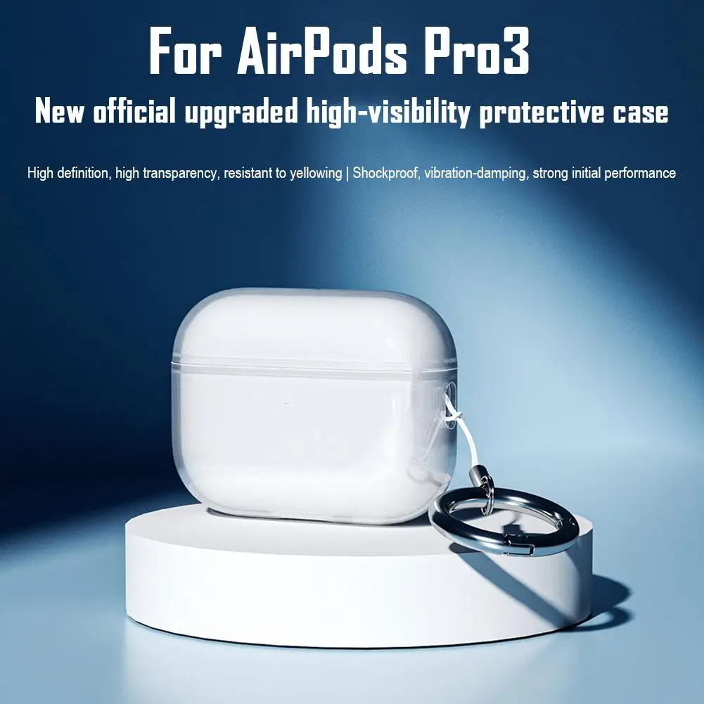 ل Airpods Pro 3 حافظة عالية شفافة غطاء من البولي يوريثان الحراري ل Airpods Pro3 2025 حزام شل واضح سماعة لاسلكية تعمل بالبلوتوث سماعة الملحقات