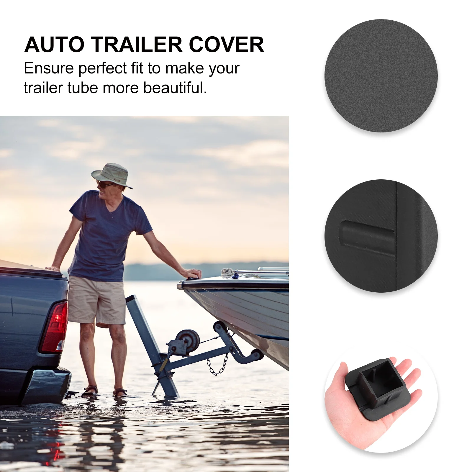 

Auto Trailer Hitch Cover Tow Receiver Tube Plug Black Rubber Dust Protector Car Hitch Cap Rust Prevention Accessory