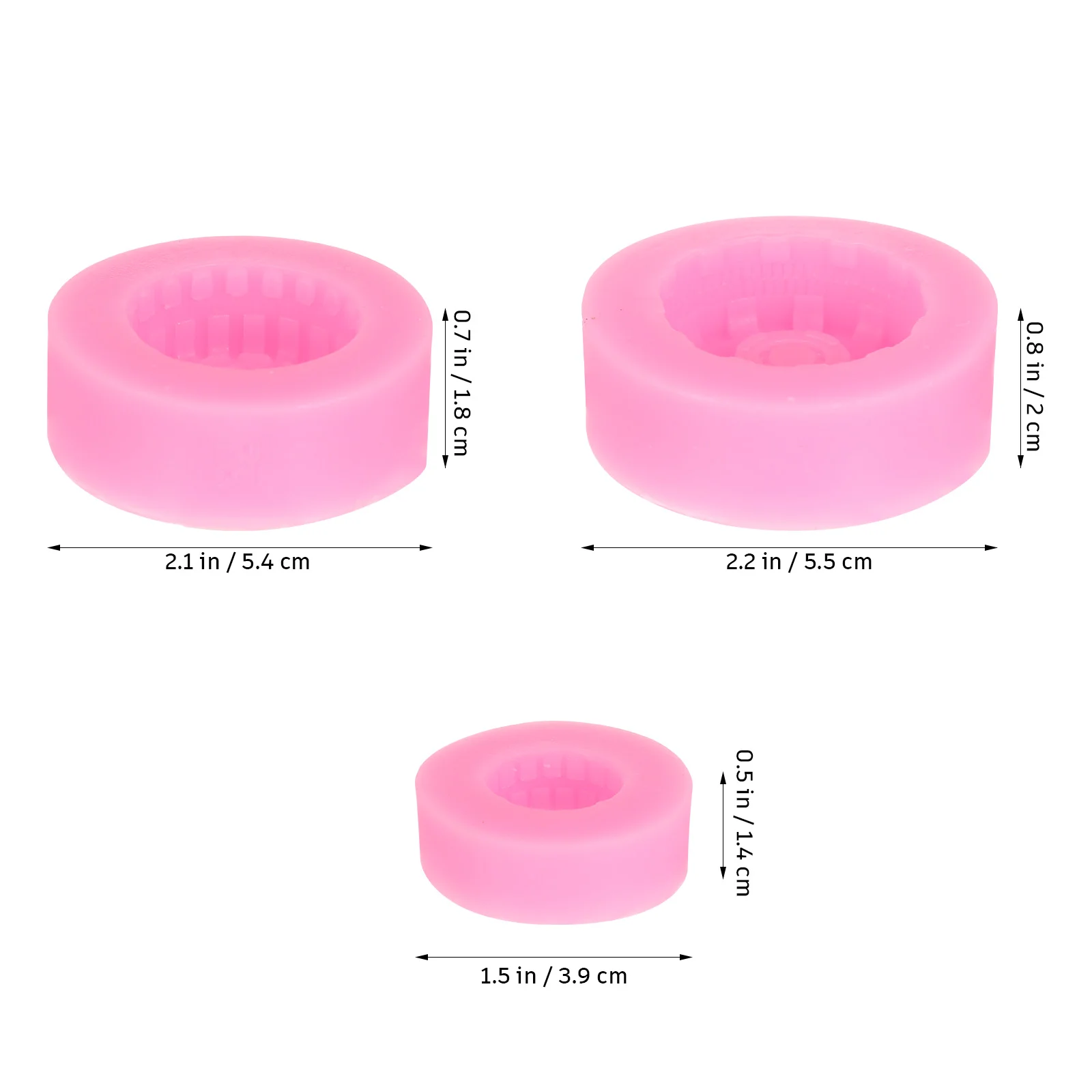 3 Pcs Square Mold for Mousse Wheel Silicone Soap Molds DIY Baking Modeling Cake Silica Gel