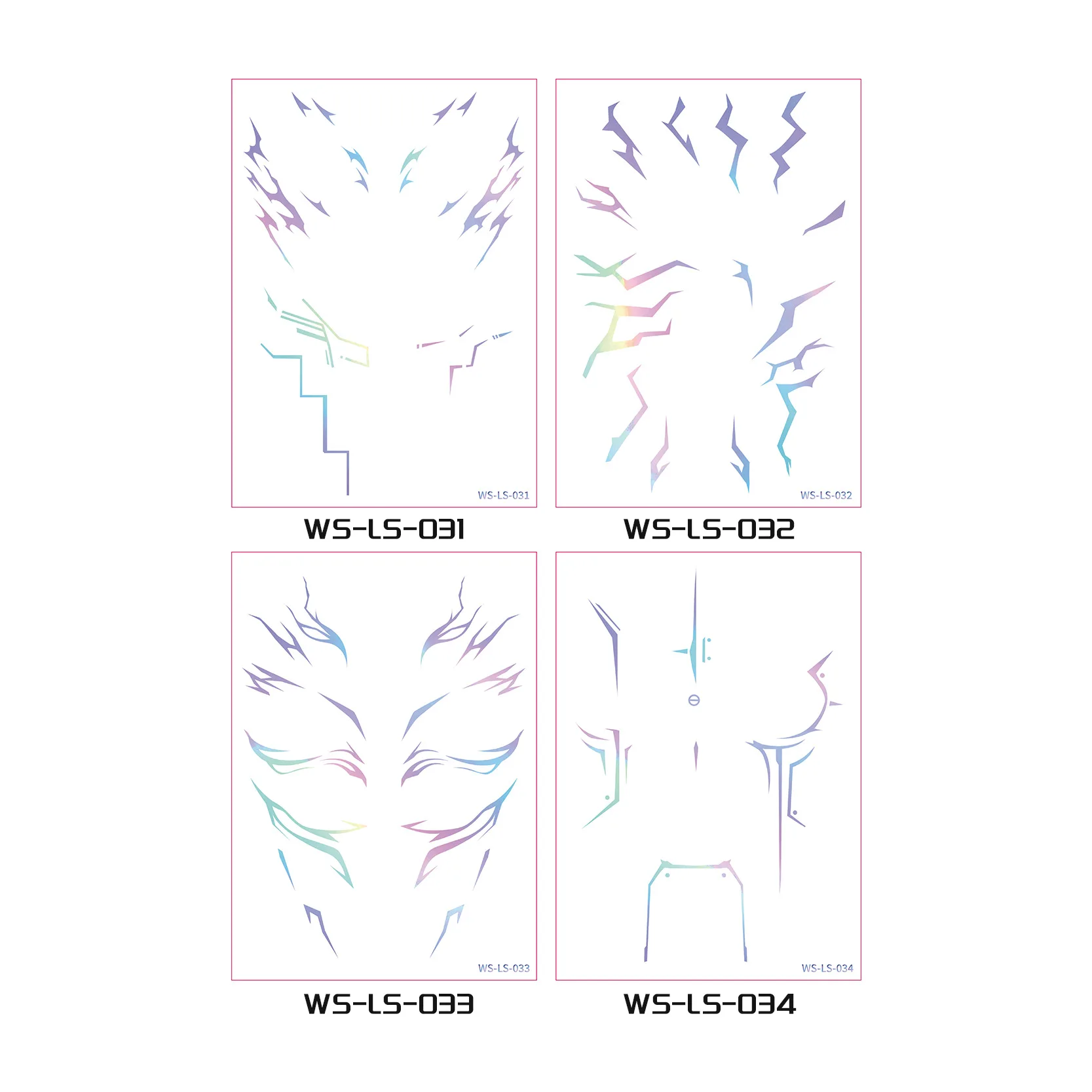 

4Pcs Temporary Tattoo Stickers, Cosplay Face Body Tattoo Decals, Party Makeup Accessories for Halloween & Role Play