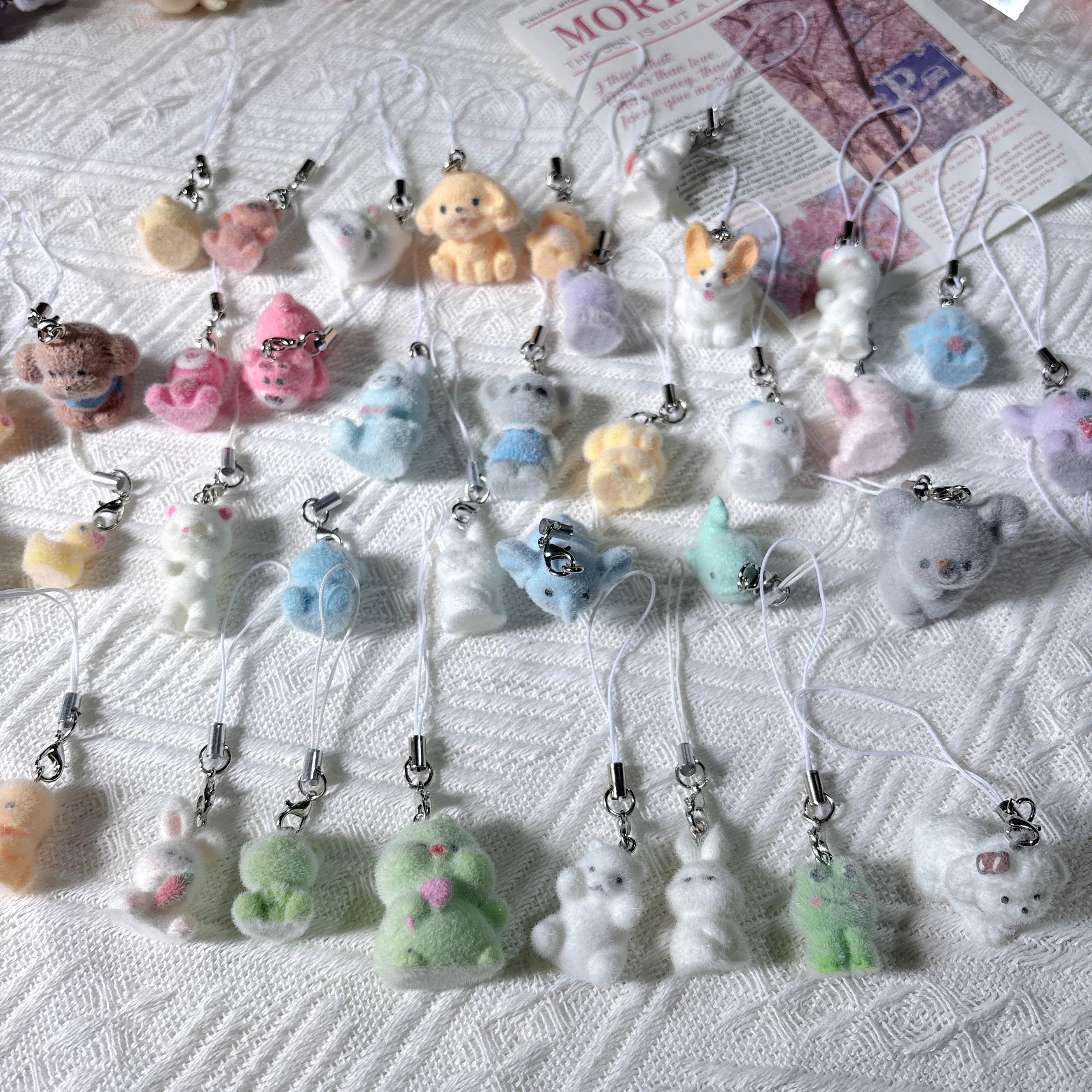 

10/20/30pcs Mini Cartoon animals Anime Flocked Action Figure Decorative Kawaii Dolls Ornaments Toy Blind box Gifts