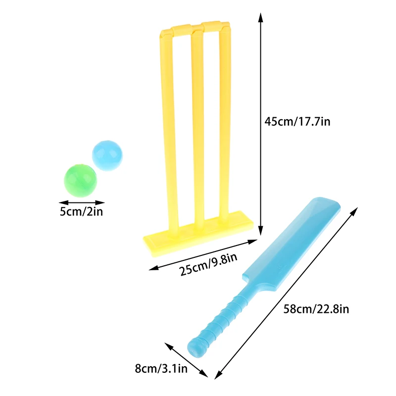 해변 게임 크로켓 패들 하드 보드 크리켓 놀이 장난감 PP 운동 스포츠 장비 어린이 크리켓 세트 부모-자식 상호 작용