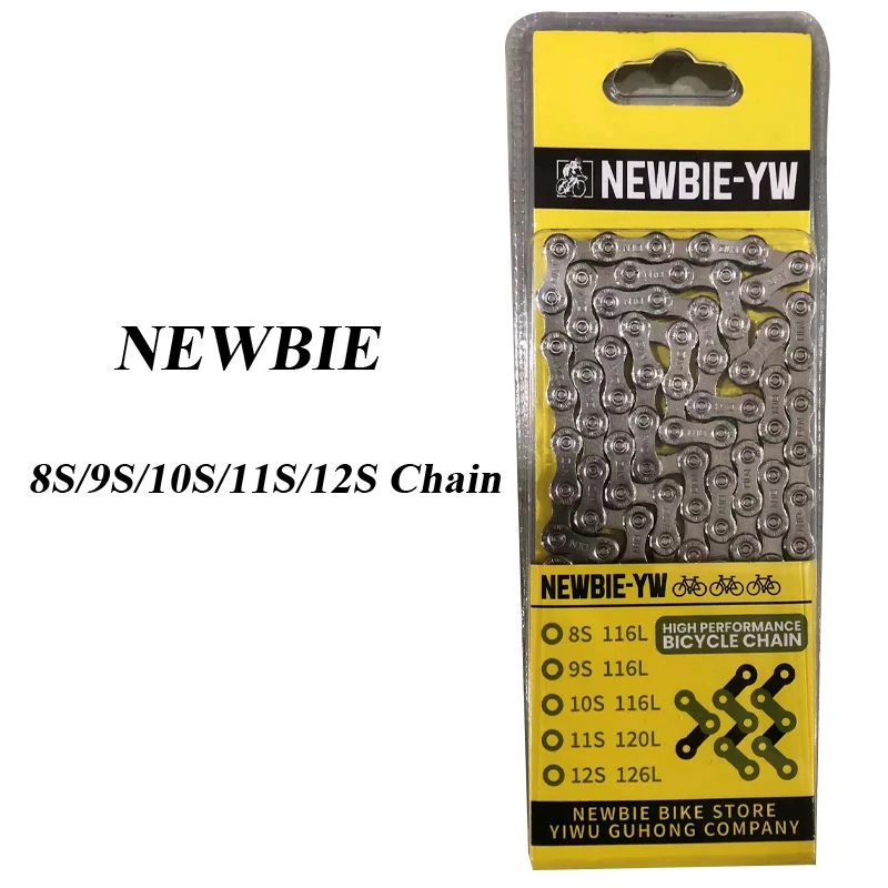 NEWBIE MTB Road Bicycle Chain 6S 7S 8S 9S 10S 11S 12 Speed Electroplated Chain 116 Link Chains Mountain Bike Chain Bike Parts