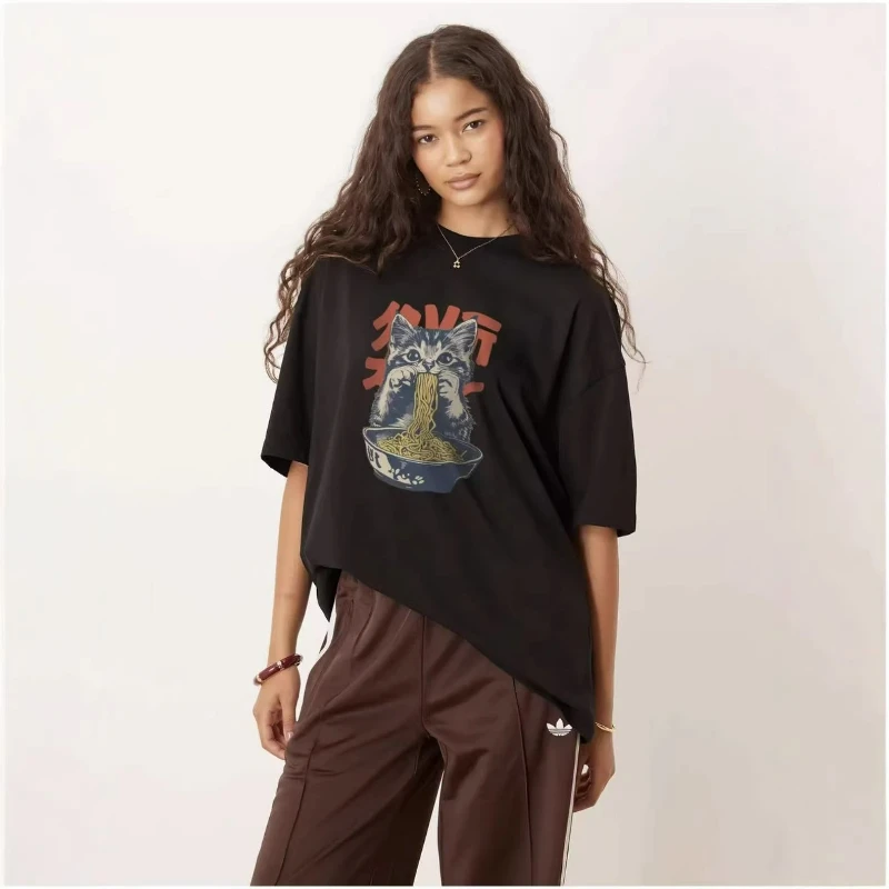 

Футболка женская из 100% хлопка с коротким рукавом, лето 2026, новая модная персонализированная удобная модель с уникальным дизайном