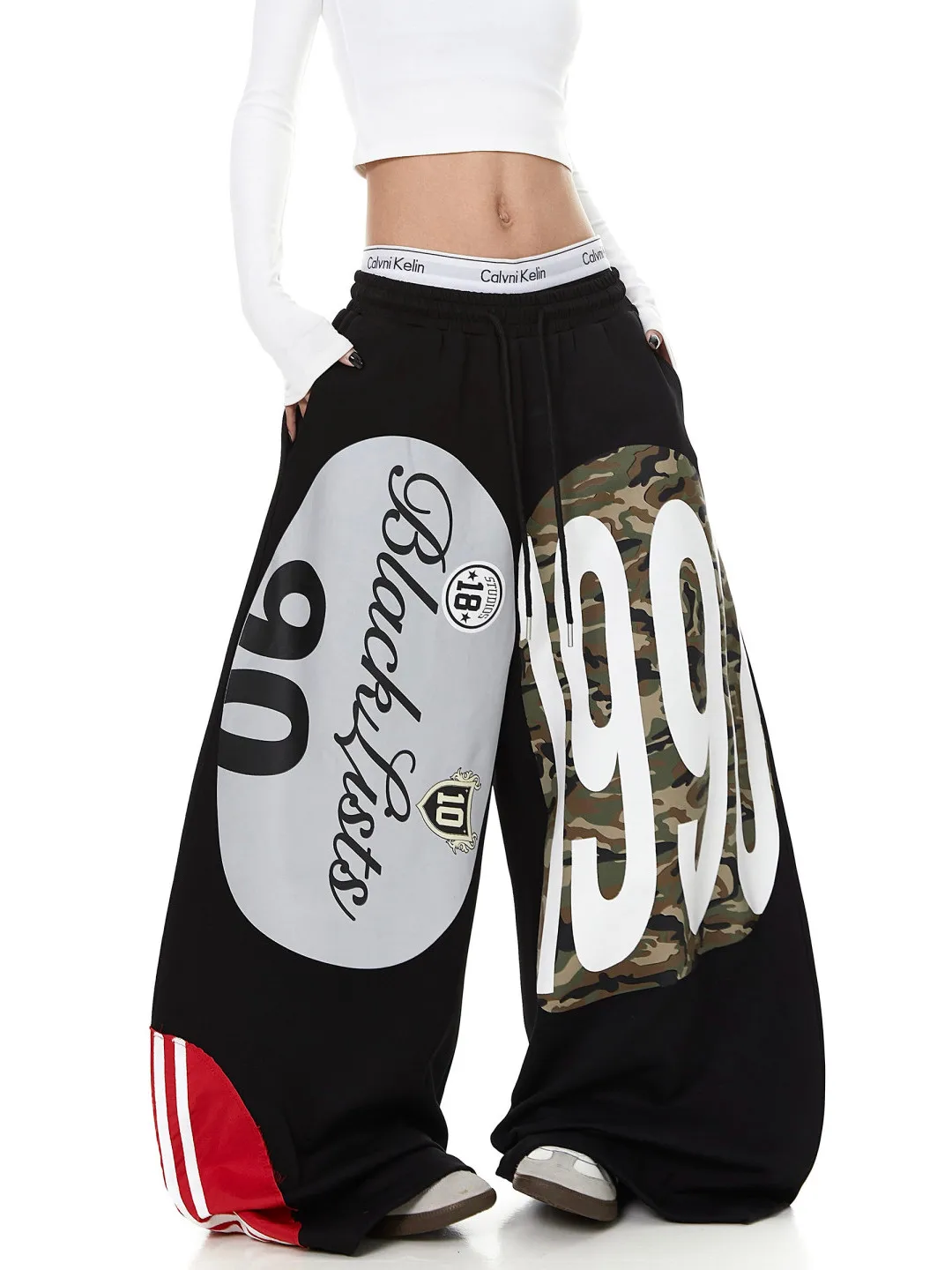 American Style Loose Leggings Women's High Waist Printed Street Dance Pants Cargo Pants Trousers for Spring Autumn