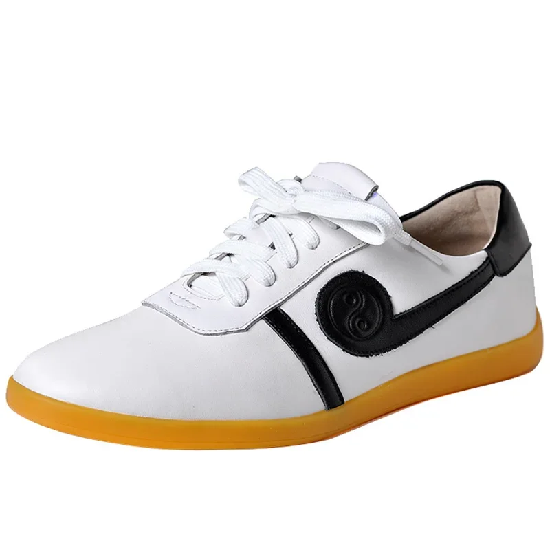 Echt Leer Kung Fu Tai Chi Schoenen Martial Art Schoenen Sport Sneakers Koeienhuid Koeienhuid Pees Bottom Mannen Vrouwen Leisure 2022