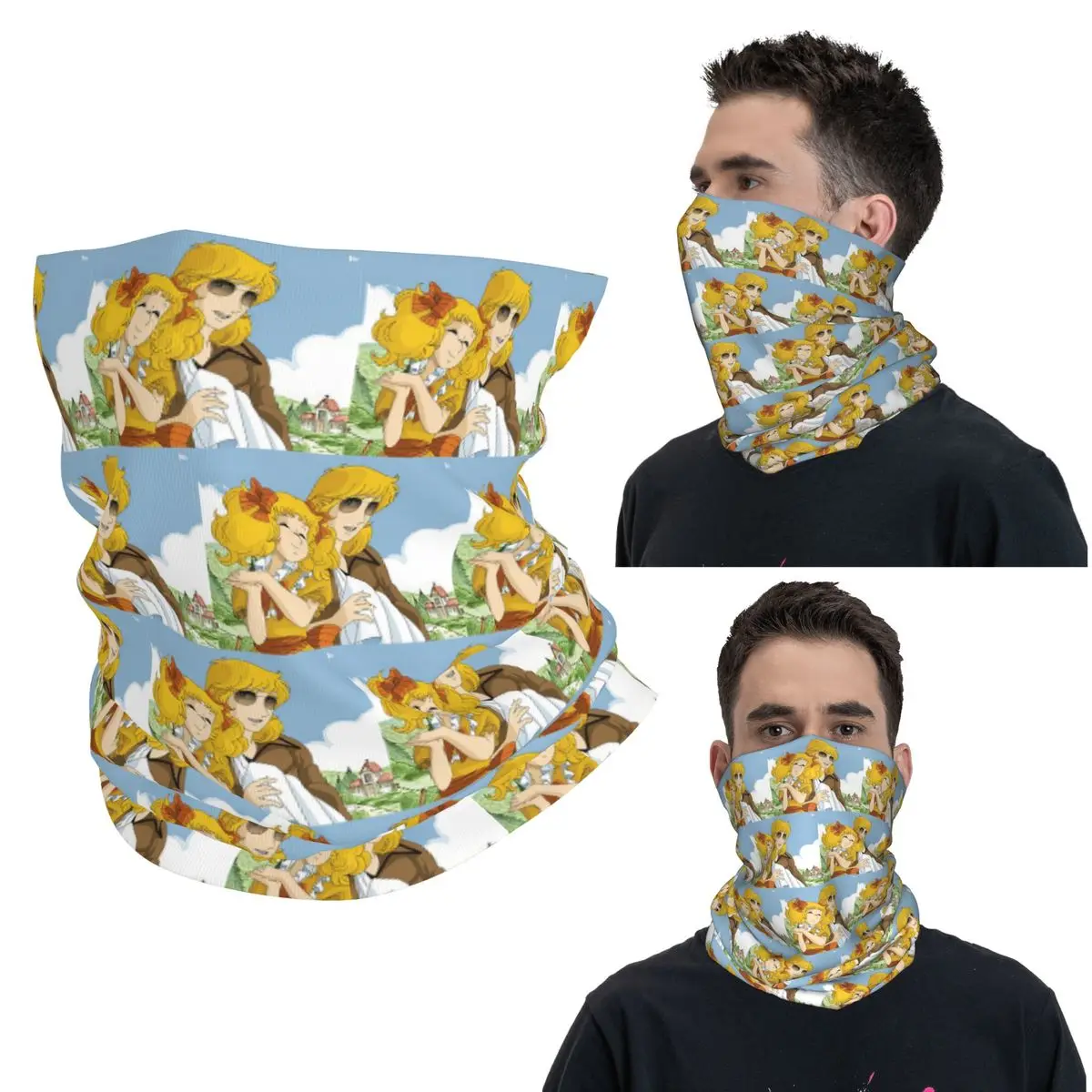 

Candy Candy Anime Bandana Neck Cover Printed Wrap Mask Scarf Warm Headband Hiking Fishing For Men Women Adult Washable