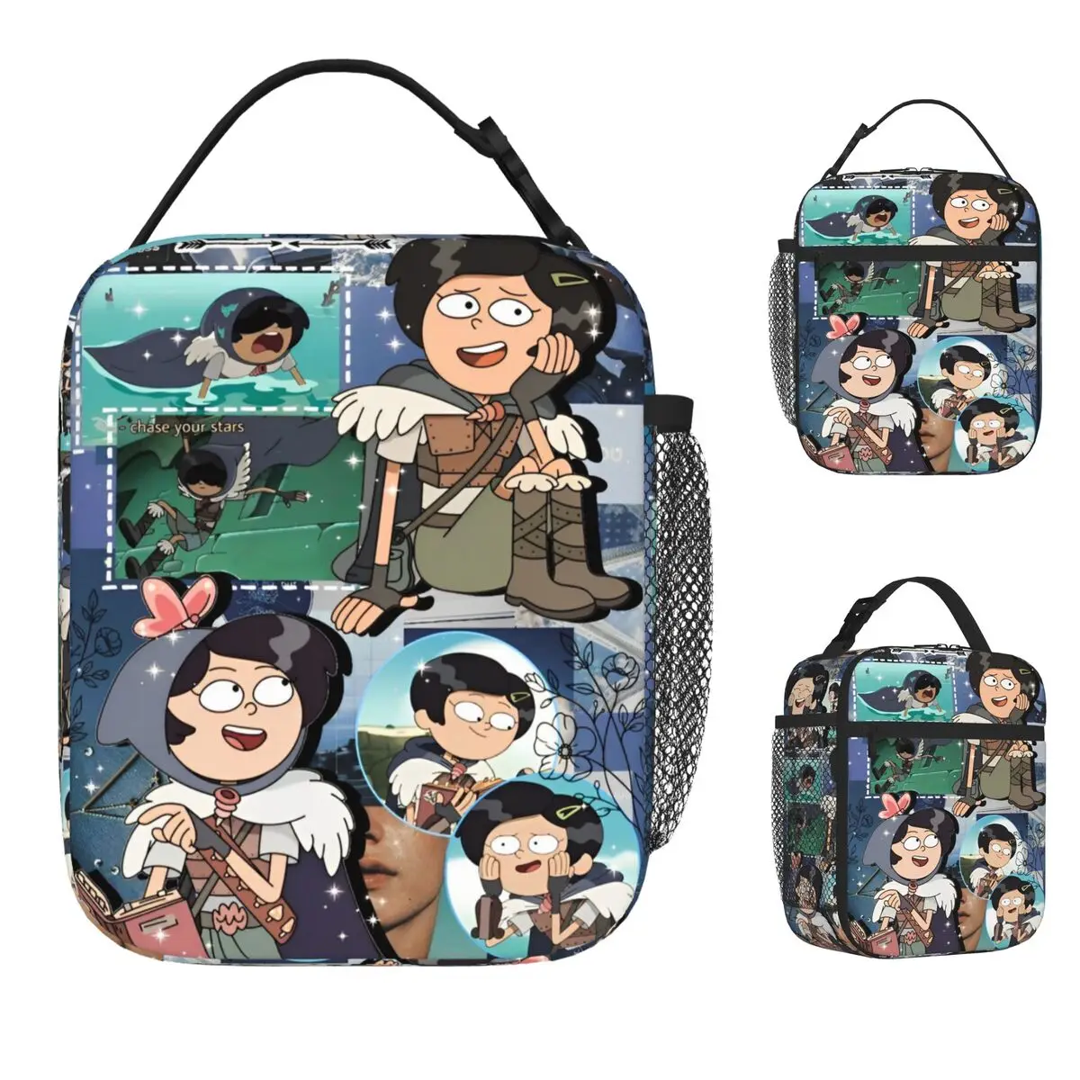 البرمائيات مارسي وو الحرارية معزول أكياس الغداء للعمل ماجيك الكرتون مغامرة المحمولة بينتو صندوق الحرارية برودة صناديق الغداء