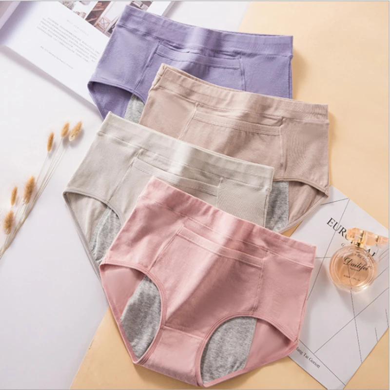 High-waisted Cotton Physiological Pants Women's Menstrual Aunt Panties Anti Side Leakage Sanitary Pants Female Underwear Briefs