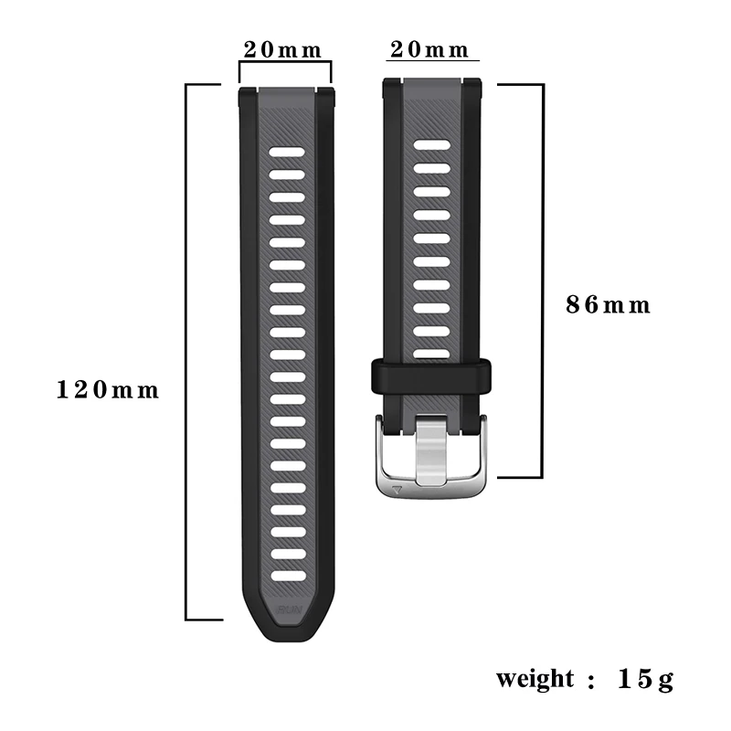 20mm Original Buckle Band for Garmin Forerunner 165/165 Music Accessories replacement origin rubber strap for Venu 2 plus/venuSQ