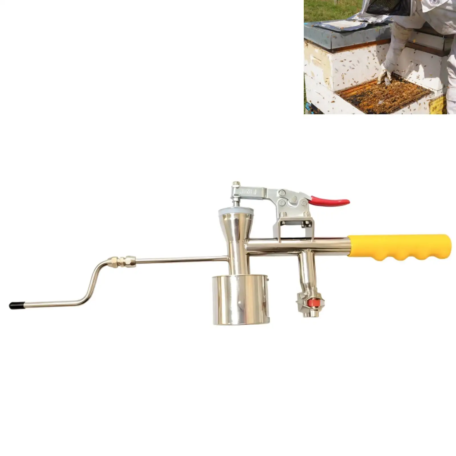 Stainless Steel Oxalic Acid Vaporizer with Plastic Handle to Treat Beehive Brood Frame Beekeeping Supplies