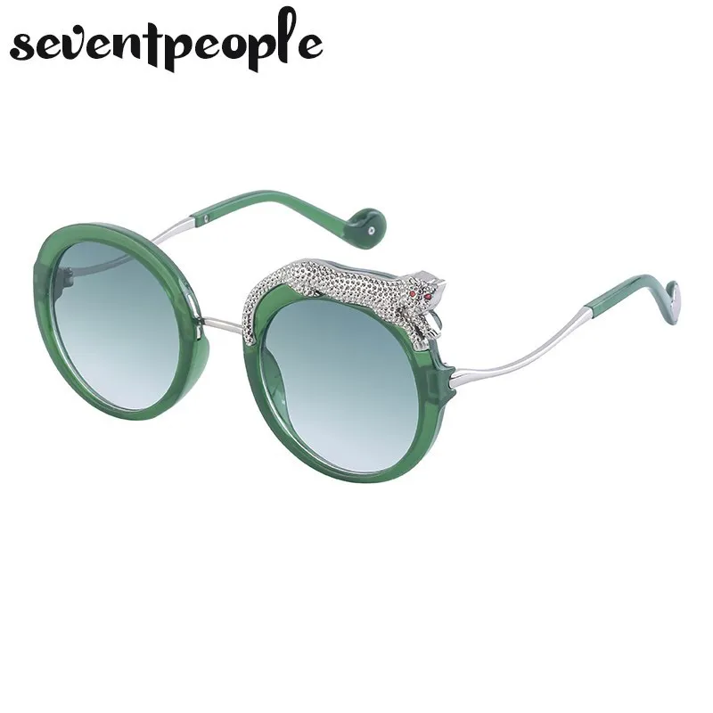 Sevent People Round Sunglasses Women Leopard 4