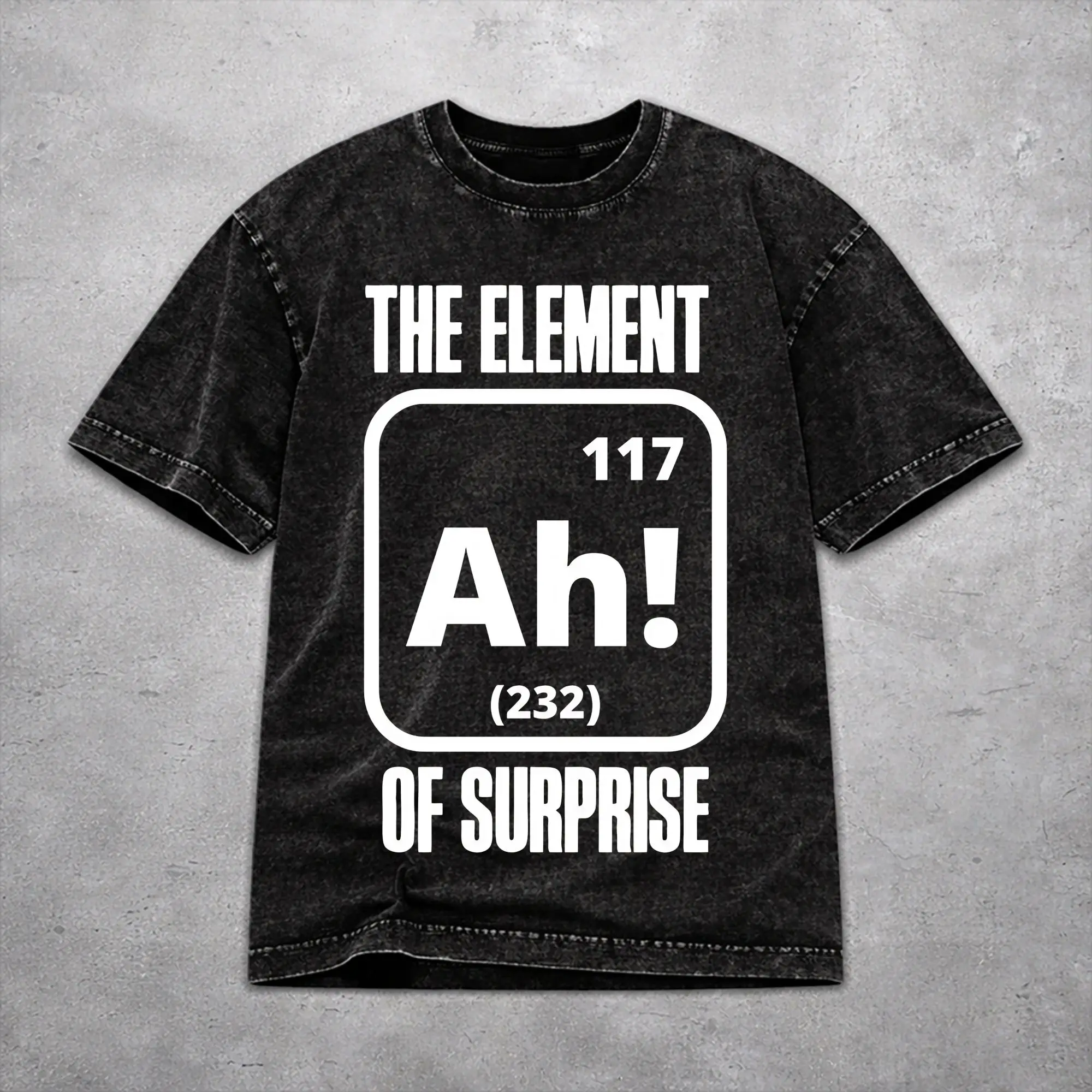 Women Men Ah! The Element Of Surprise  Shirt Printed Vintage Washed  Harajuku T-Shirts