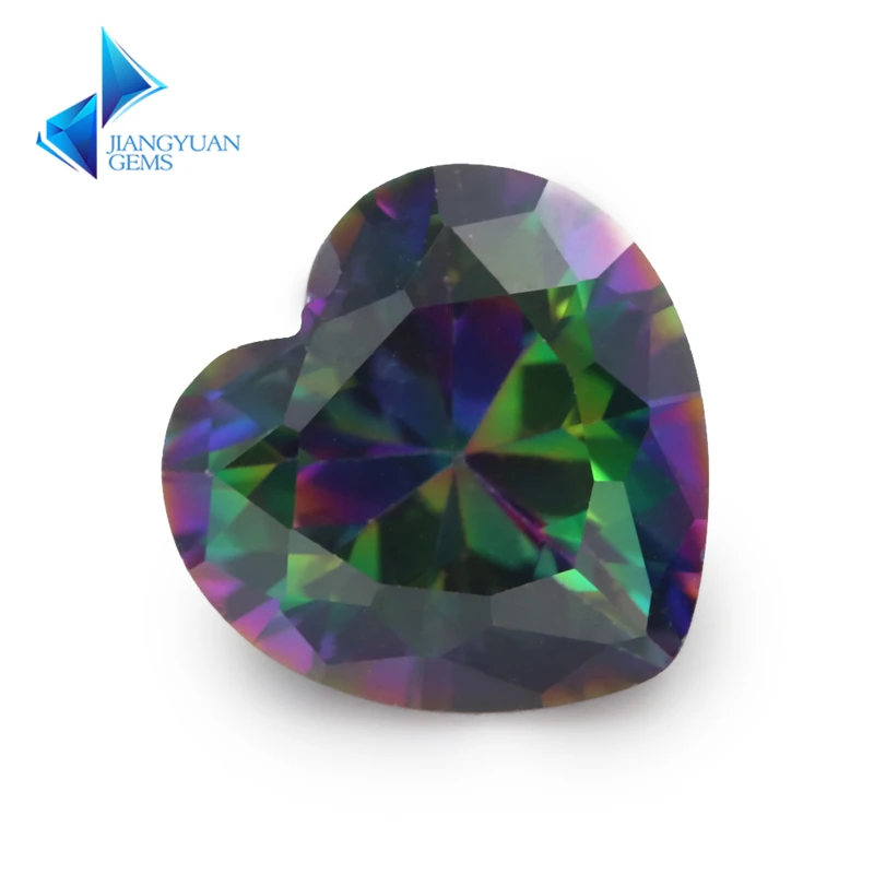 Size 3x3mm~12x12mm 5A Heart Cut Plating Mix Color Cubic Zirconia Stones Multicolor Loose CZ Synthetic Gems for Jewelry Making