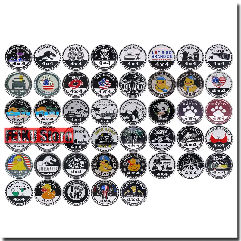 Off-road 4X4 Logo Aluminum Metal Car Stickers Personality Pattern SUV Four-Wheel Drive Badge Body Decals Accessories