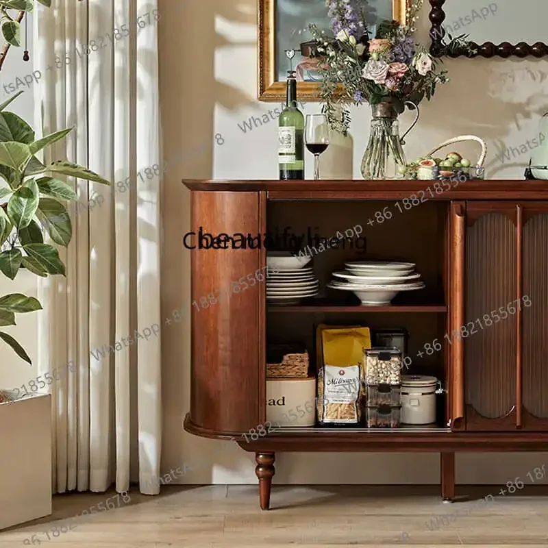 Q181 K182ZC182 American Solid Wood Sideboard Retro Living Room Storage Restaurant Wine Cabinet Low Side Cabinet
