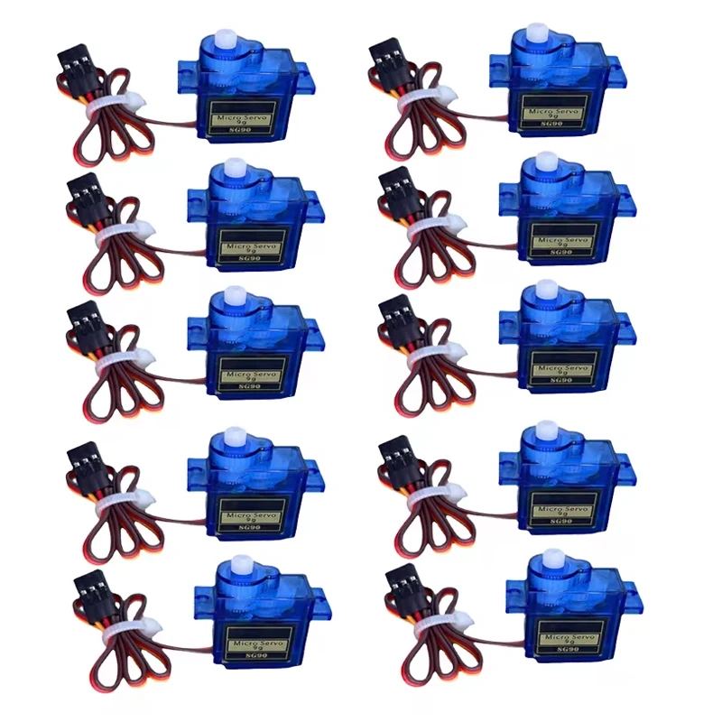 1-10 Piezas SG90 9G Micro Servo para Aviones RC, Modelo de Avión de Ala Fija, Avión de Control Remoto, Mini Motor Servo para Helicóptero 450