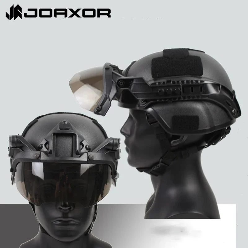 

JOAXOR Tactical Helmet Can Be Adjusted To Prevent Wind And Fog Protective Goggles Can Be Worn With Myopia Goggles