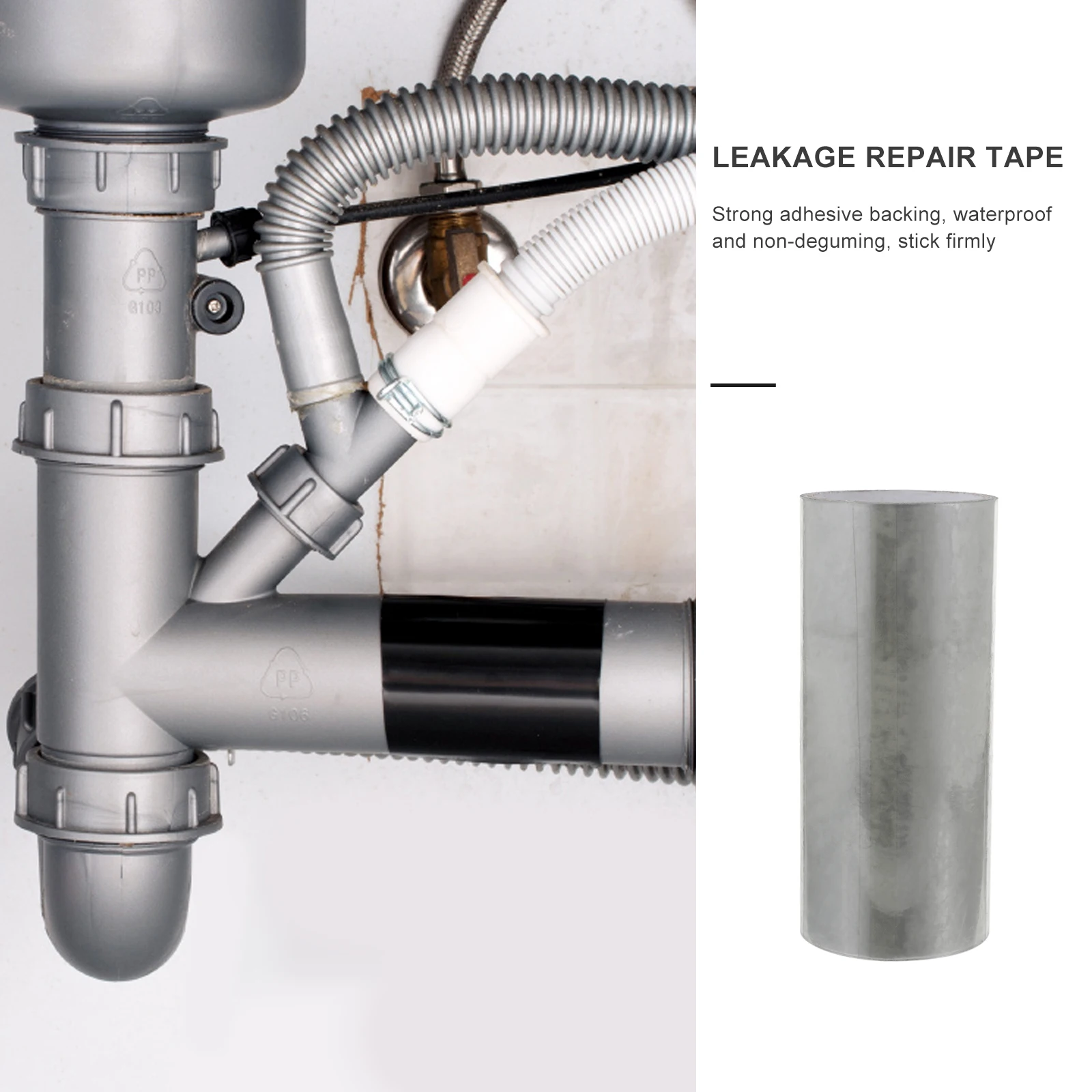 

PVC Leakage Repair Tape Strong Adhesive Waterproof Pipe Sealing Mending Sealant for Water Pipe Carport Umbrella Easy Cut