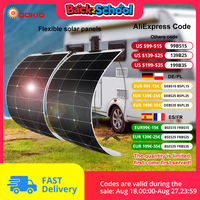 DOKIO 18V 200W Flexible Solar Panels 2PCS 100W Waterproof Monocrystalline Solar Panel Camping RV Home Charge 12V DFSP-100M