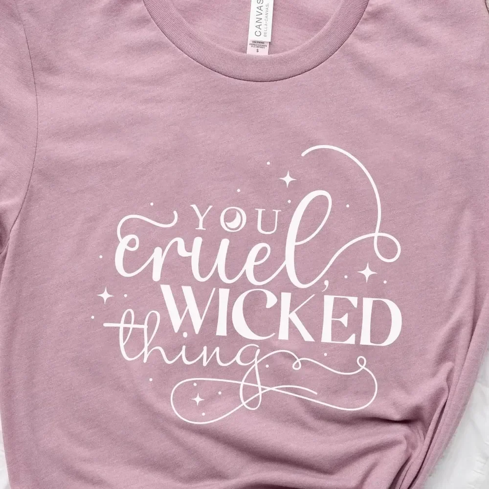 You Wicked Cruel Thing T Shirt Bookish Quote Officially Licensed Sarah J Maas Rhysand Feyre Court Of Mist And Fury Acotar