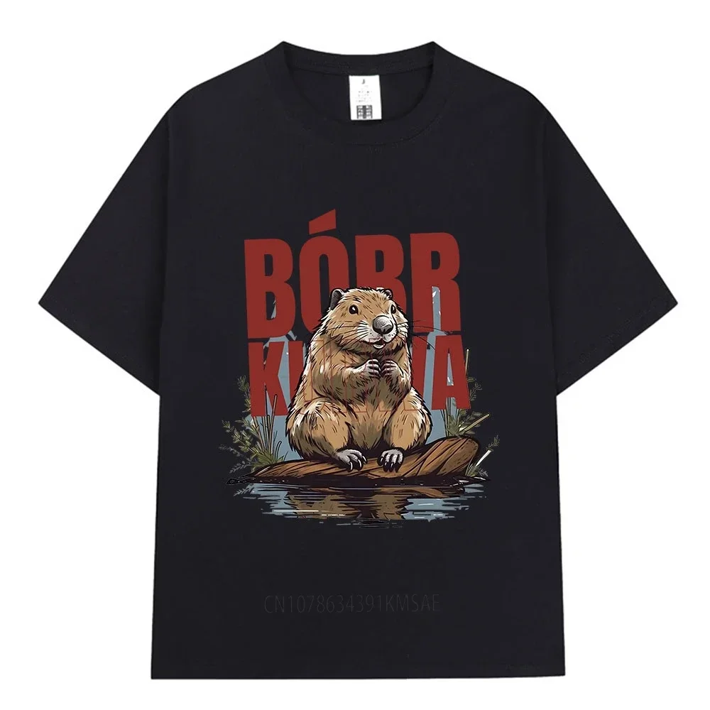 

Футболка Bober Kurwa Bobr, забавные футболки с рисунком Beaver Meme, мужские и женские хлопковые повседневные свободные футболки с короткими рукавами, топы, уличная одежда