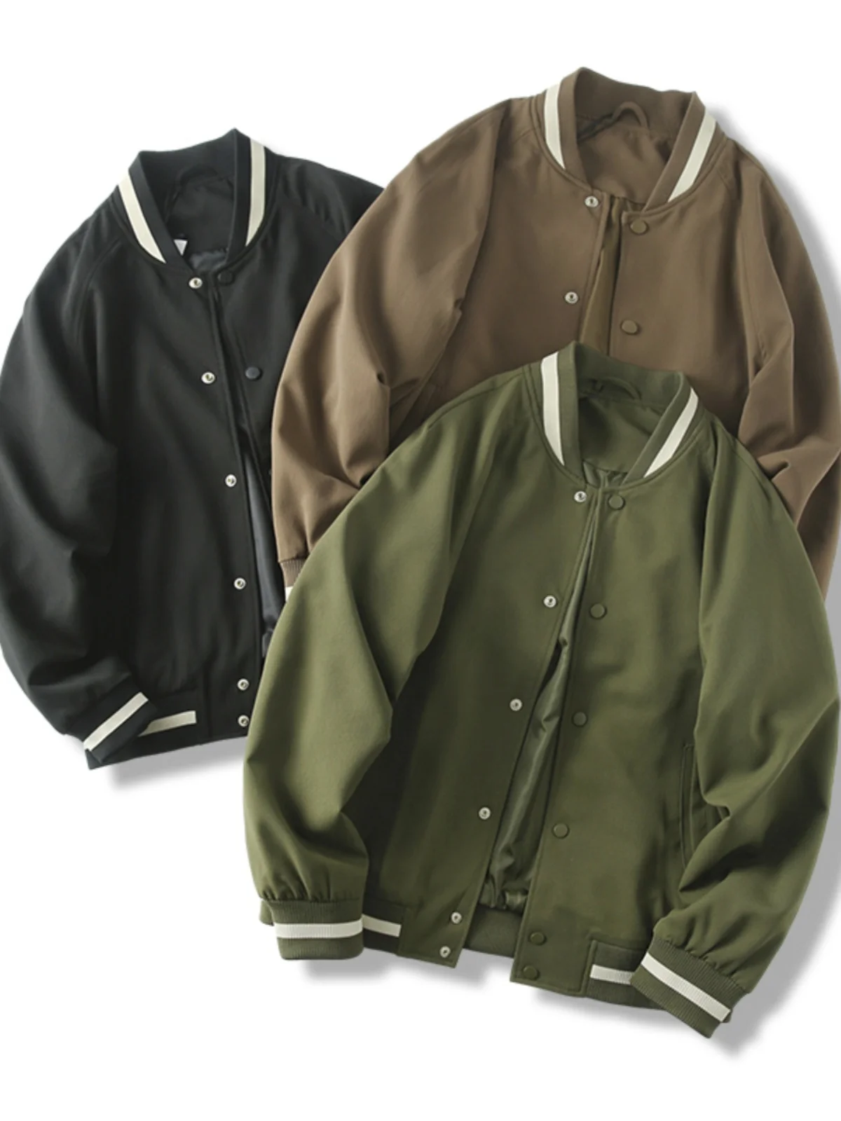 

Ретро Американский Sle Color Blo Бейсбольный воротник Джет Мужская повседневная удобная универсальная весенняя верхняя одежда Faion Urban Youth