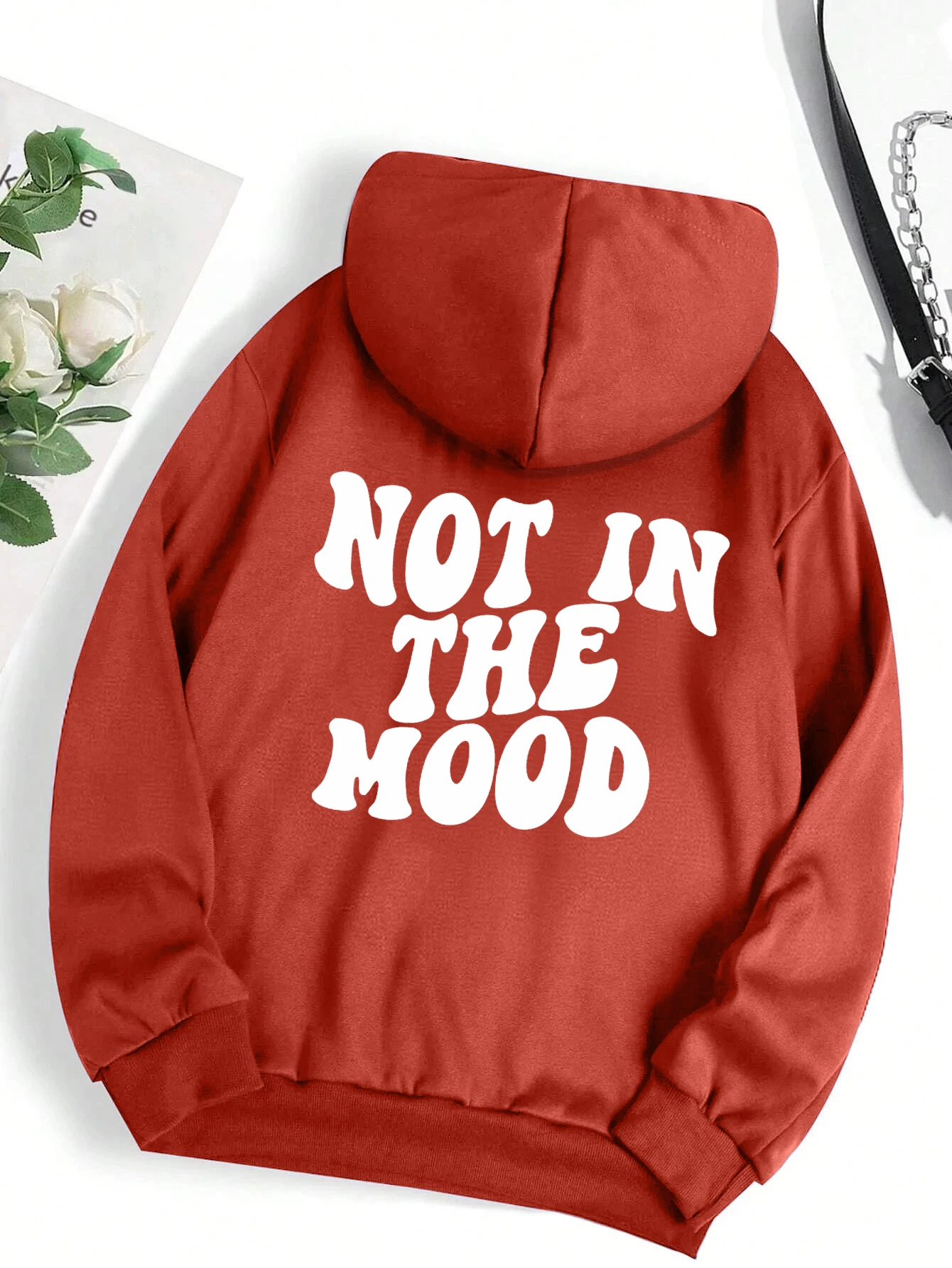 Not In The Mood Personality Letter Female Hoodies Casual Loose 