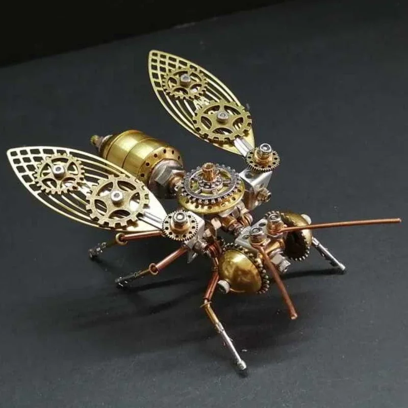 3D Puzzles Bee Steampunk Mechanical Insects Metal DIY Assembly Model Kits Ornaments Assemble Models Toy