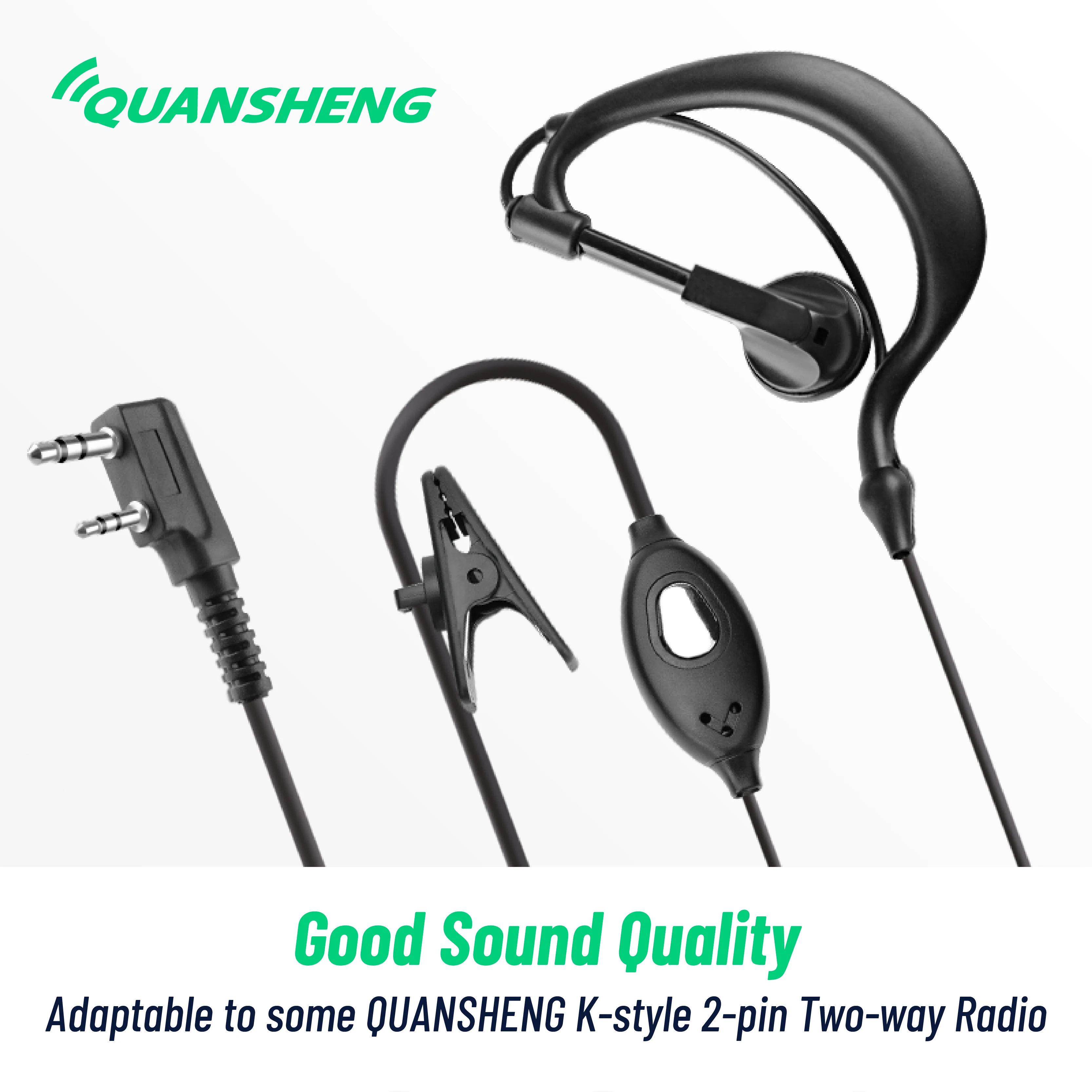 Quansheng 993 walkie talkie headset headphone earphone 2 PIN for Quansheng UV-K5 UV-K5(8) UV-K6 UV-R50 UV-K1 UV-K1(8) ect