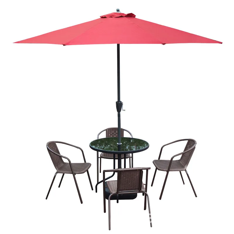 

Yard outdoor tables and chairs, courtyard with umbrella, terrace outdoor combination balcony, leisure rattan