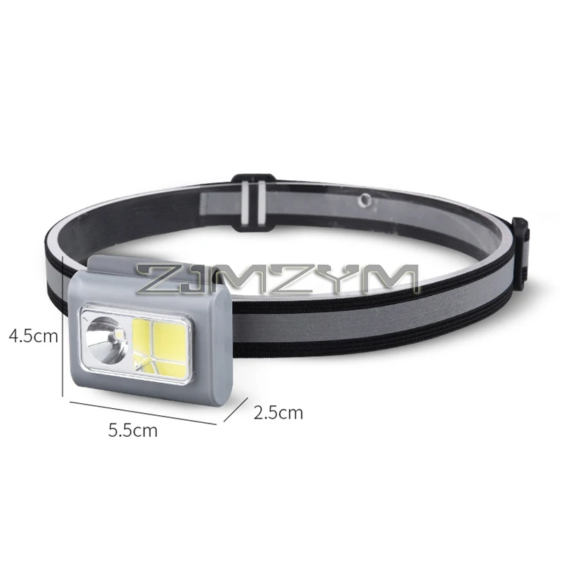 LED Headlamp Flashlight, 39g COB Flood Light Head Lamp with 5 Modes, Waterproof Work Headlight for Family Camping Running