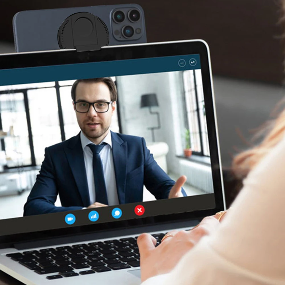 Magnetic Laptop Phone Holder Adjustable Continuity Camera Mount 15W Magnetic Wireless Charger Rotation Phone Finger Ring Holder