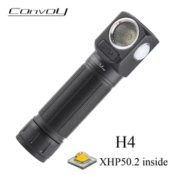 Convoy H4 Flashlight with  XHP50.2 Headlamp Linterna Led High Power Torch 21700 Flash Head Light Type-C Rechargeable Headlight