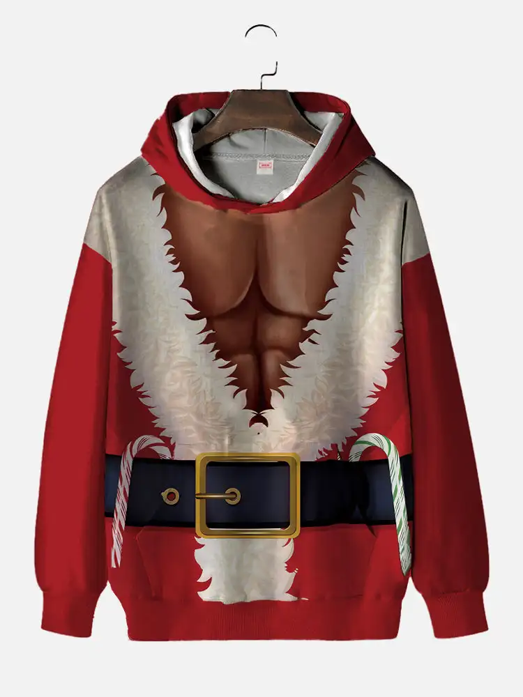 

Autumn and Winter New Men's 3D Full Body Printed Santa Claus Hoodie Cosplay Unisex Casual Fashion Men's Hoodie Street Men's Tops